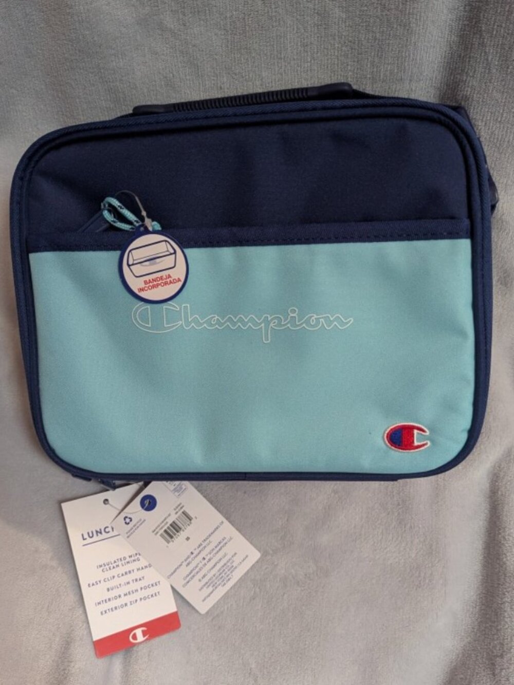 NWT Champion Center Lunch Sack Box - Aqua & Blue